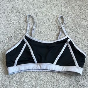 Black and white sports bra